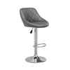 2x Bar Stools Breakfast Chairs Adjustable Swivel Gas Lift Chrome Legs Dark Grey