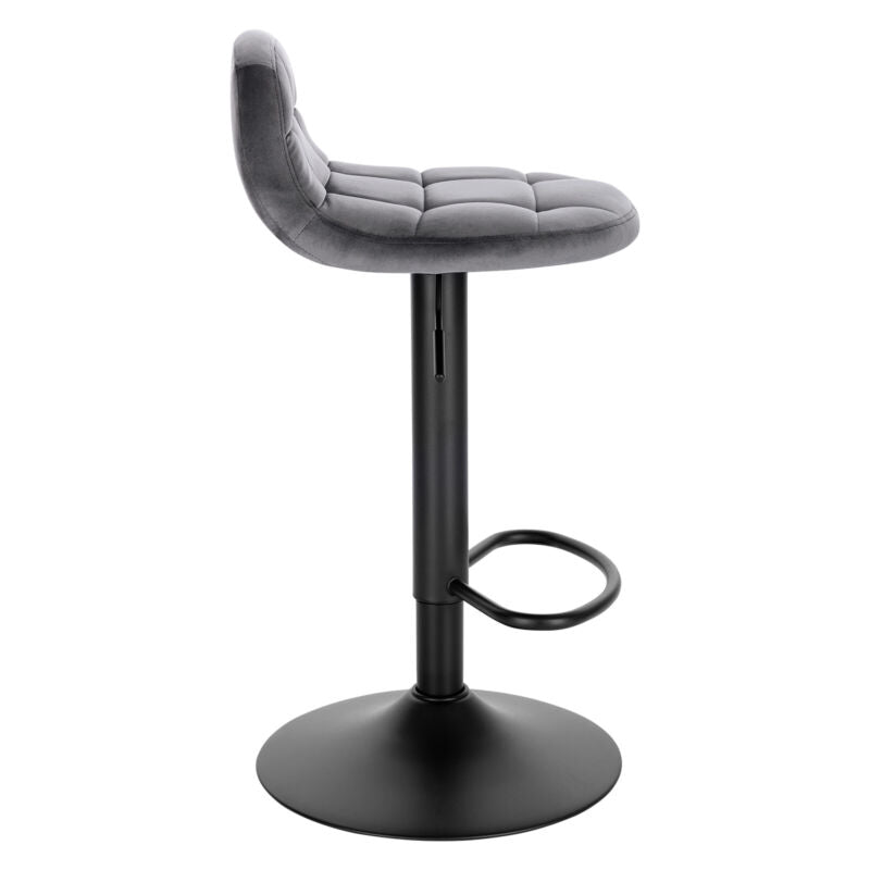 2x Bar Stools Velvet Padded Chrome Base Barstools Gas Lift 360° Swivel Cafe Pub