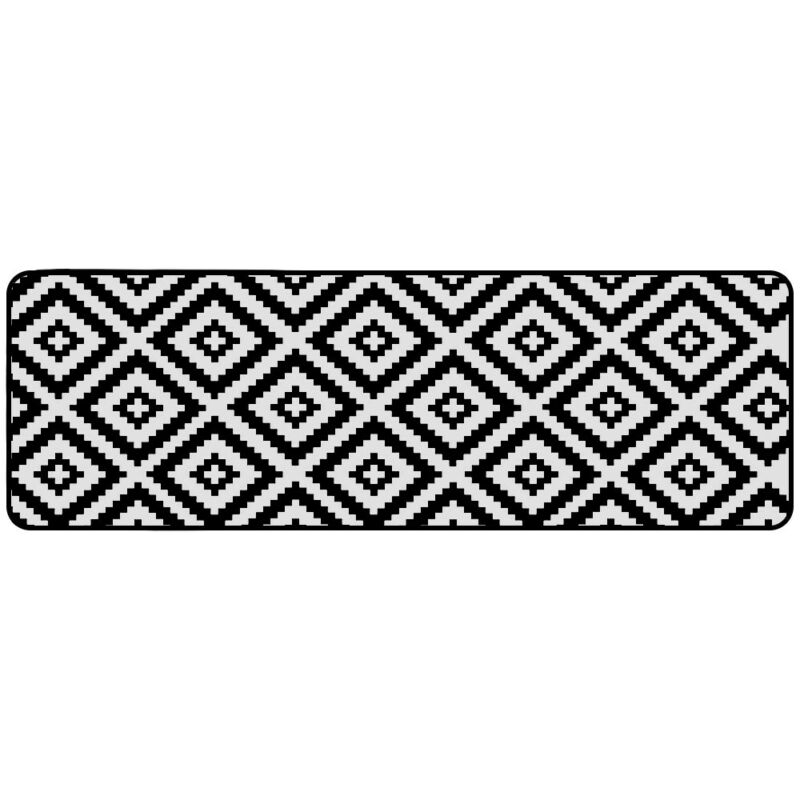 50 x 160 cm Non Slip Indoor Door Mats Large Washable Rugs Black White Doormats