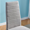 Set of 4 Grey Fabric Dining Chairs High Back Padded Seat Kitchen Dining Room BN