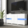 Modern Cabinet Cupboard Sideboard TV Unit High Gloss 2 Doors 4 Drawers With LED
