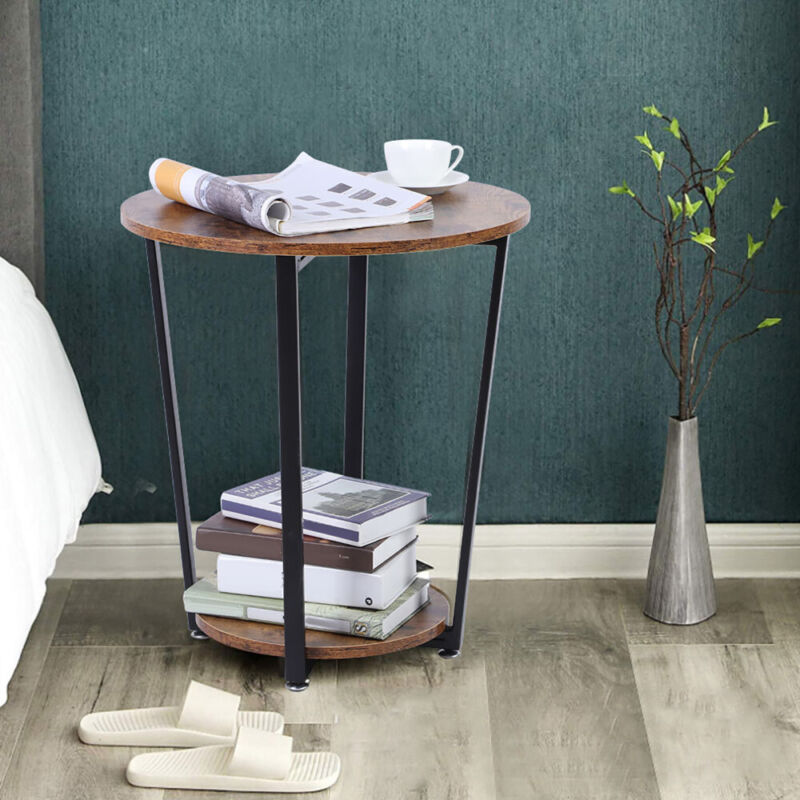 Round end deals table with lamp