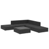 6 Piece Garden Set with Cushions Poly Rattan Black G8J7