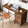 Rustic Wood Computer Desk Home Writing Table Office Desk with Drawer and Cabinet