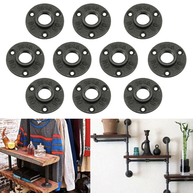 1-150x BSP Malleable Iron Pipe Fittings Wall Mount Floor Flange 1/2" 3/4" 1" UK