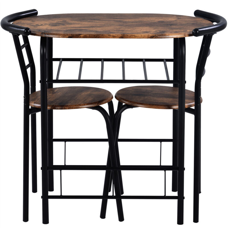 3pcs Dining Table Set and 2 Stools Breakfast Bar for Dining Room/ Kitchen MF