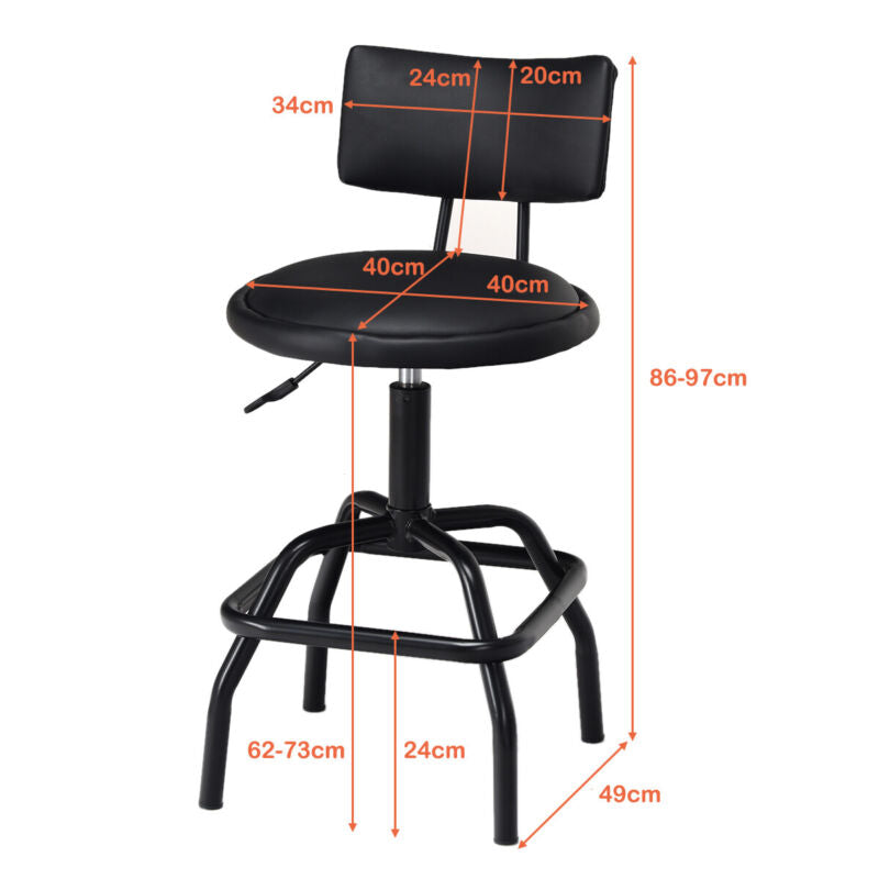 PU Leather Bar Stool Modern Bar Chair with Adjustable Height & 360° Swivel Seat