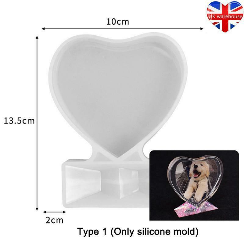 DIY Resin Mould Love Heart Rectangular Photo Frame Silicone Mold Valentine Gift