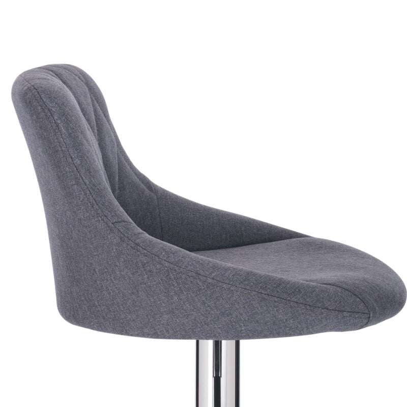 2x Bar Stools Breakfast Bar Chairs w/ Linen Padded Adjustable Height Stool Pub