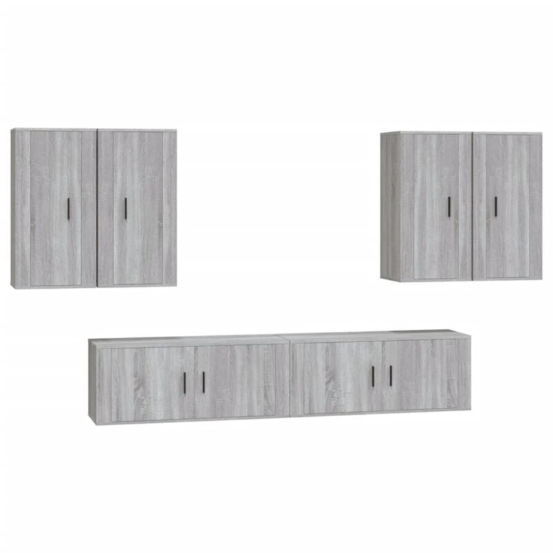 6 Piece TV Cabinet Set Grey Sonoma Engineered Wood E2K2