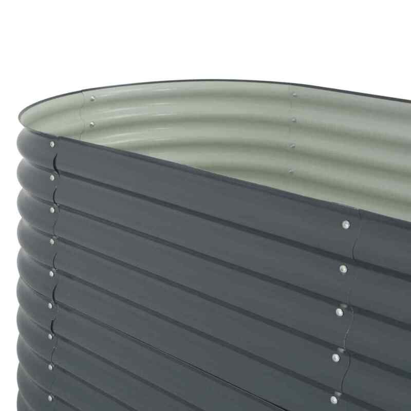 Garden Planter 400x80x81 Galvanised Steel Grey T8X3
