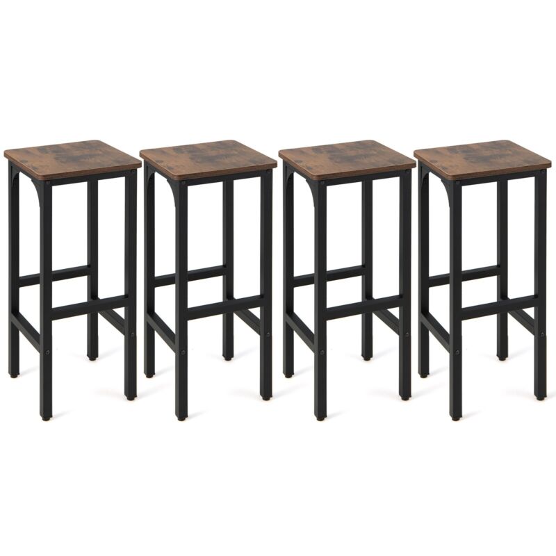 Bar Stools Set of 4 Counter Height Bar Chairs Breakfast Stool with Footrest