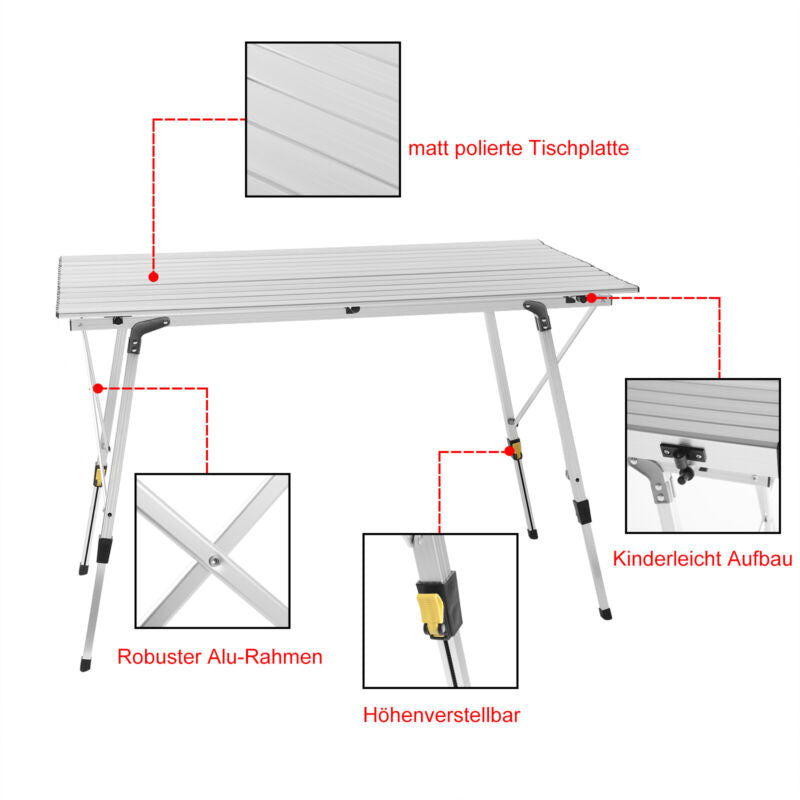 Alu Camping Table Folding Portable Picnic Table Garden BBQ Party Outdoor Fishing