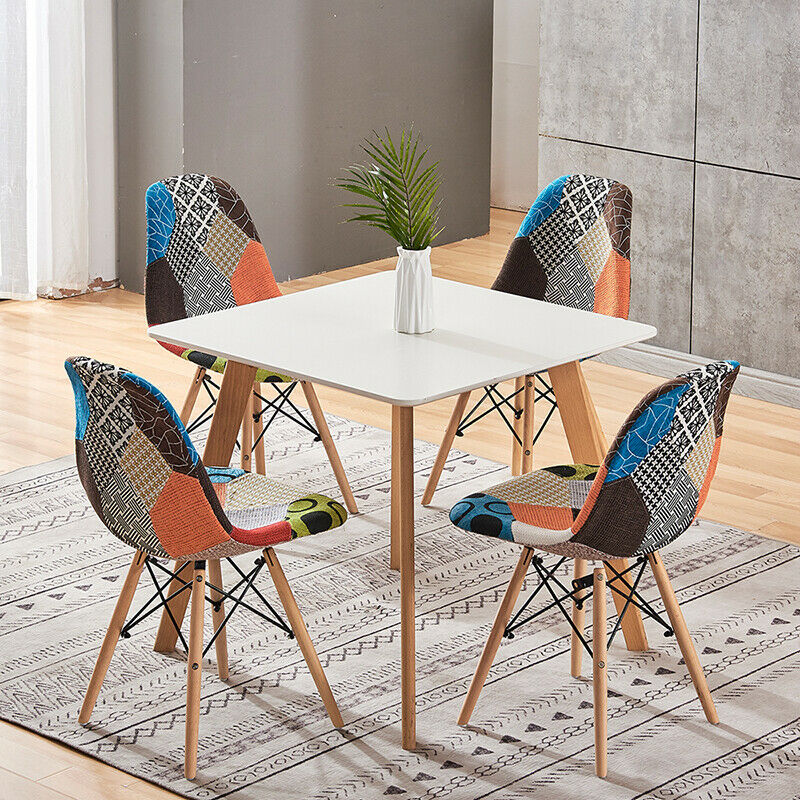 4Pcs Dining Chairs Soft Padded Seat Furniture Dining Office Lounge Office Home