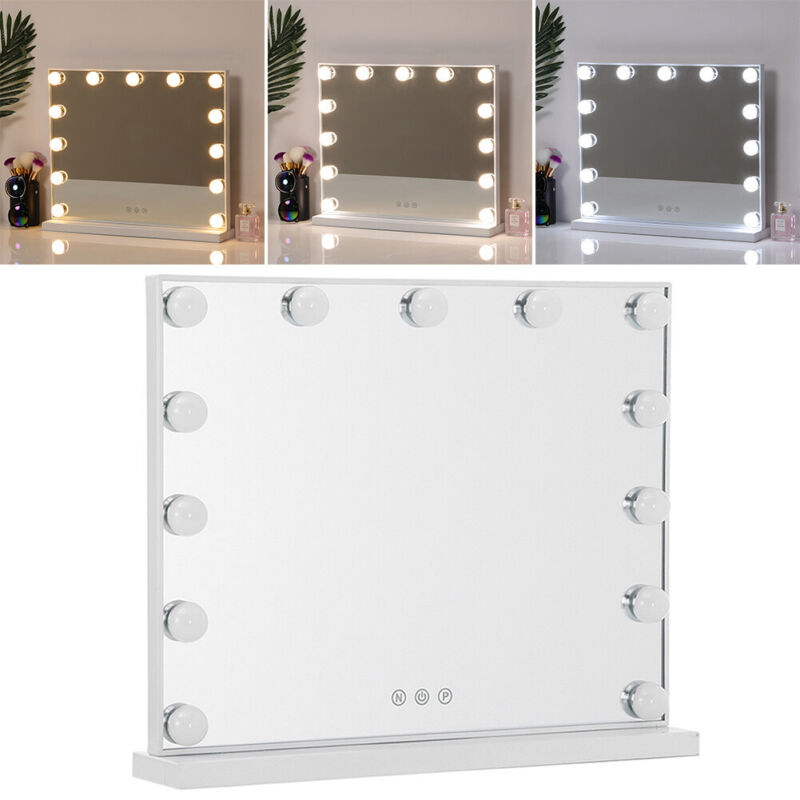 3 Mode Dimmable White LED Hollywood Dressing Table Mirror Vanity Cosmetic Mirror