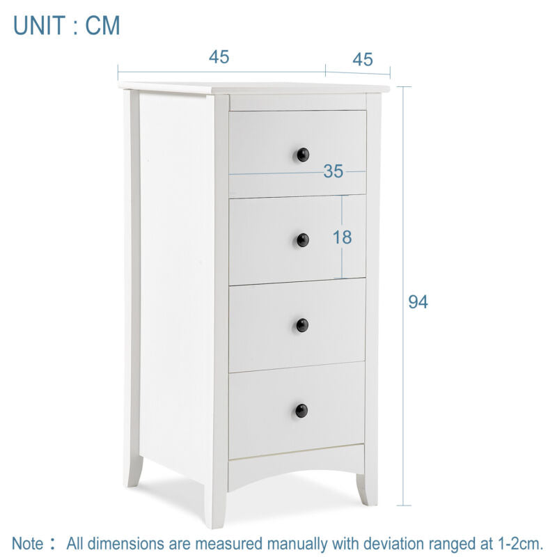 White Chest of Drawers 3 Drawer Modern Bedroom Furniture Storage Bedside Table