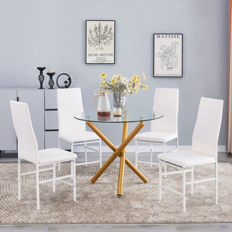 Ava glass deals dining table