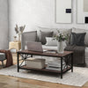 Coffee Table Industrial Tea Table with Storage Shelf Living Room Furniture Side