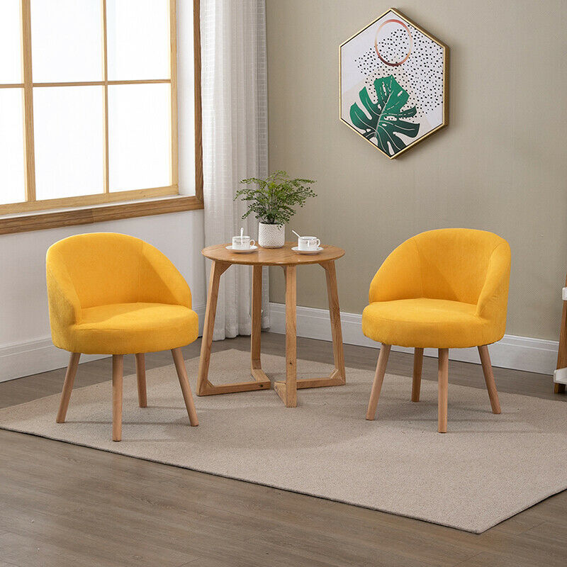 2 Pcs Fabric Velvet Accent Chairs Armchairs Padded Seat Home Office Living Room