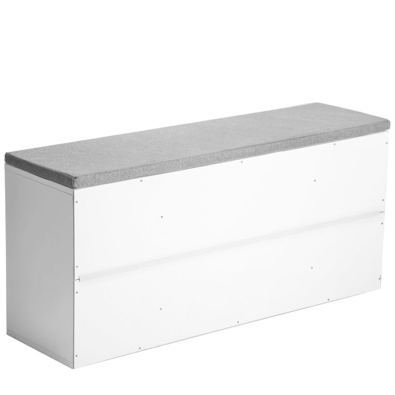 Multi-Storage Shoe Rack w/ 14 Compartments Cushion Moving Shelves for Home White