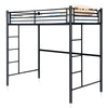 3.5FT Twin Metal Loft Bed Frame High Sleeper Bunk Bed Study Desk Cabin Bed Solid