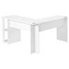 Corner Computer Table Laptop Home Study Wrokstation Desk Storage Shelves White