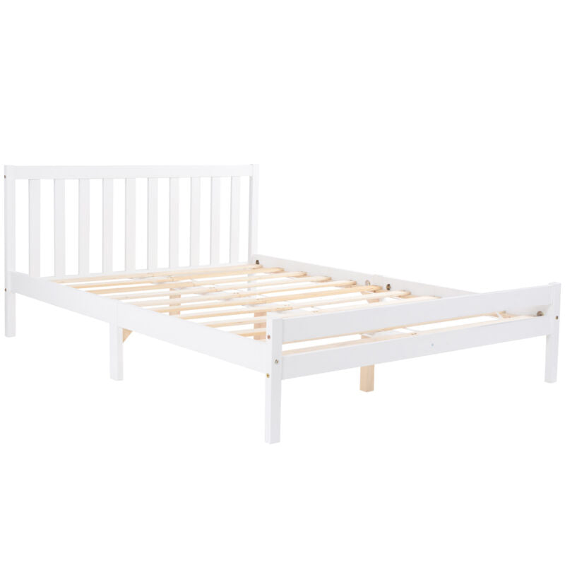 Wooden Bed frame Single Double Bed with Storage Drawers Kids Adults White Grey