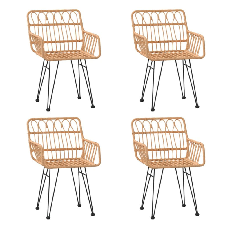 5 Piece Garden Dining Set Poly Rattan L2I4