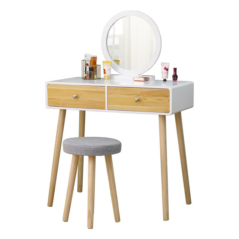 Modern Dressing Table Vanity Table Makeup Desk Dresser Set Home Bedroom Woman BN