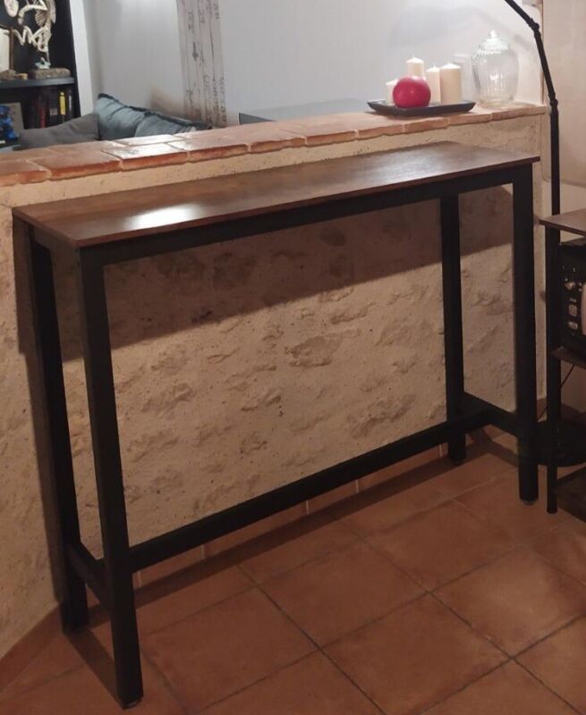 Industrial Breakfast Bar Table Slim Console Table Height Desk Tall Narrow Pub