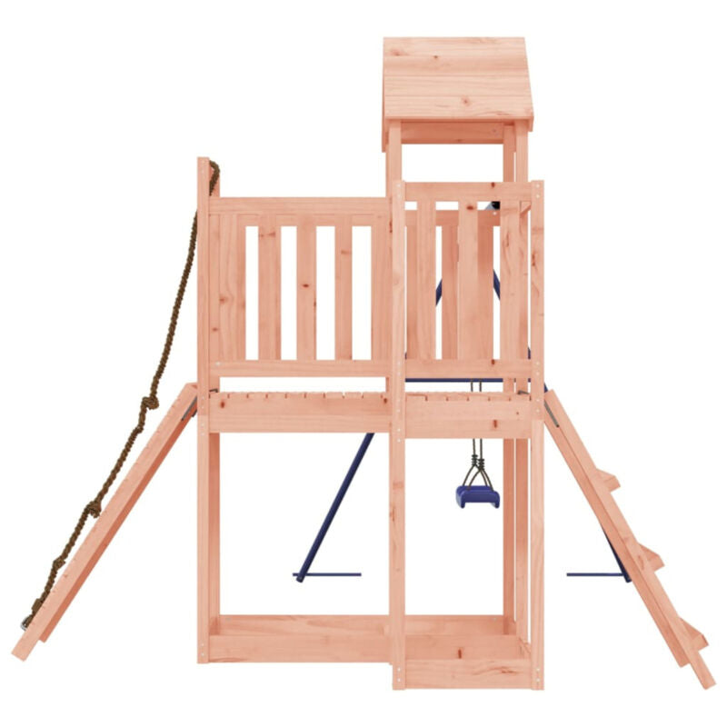 Playhouse with Climbing Wall Swing Solid Wood P9L3