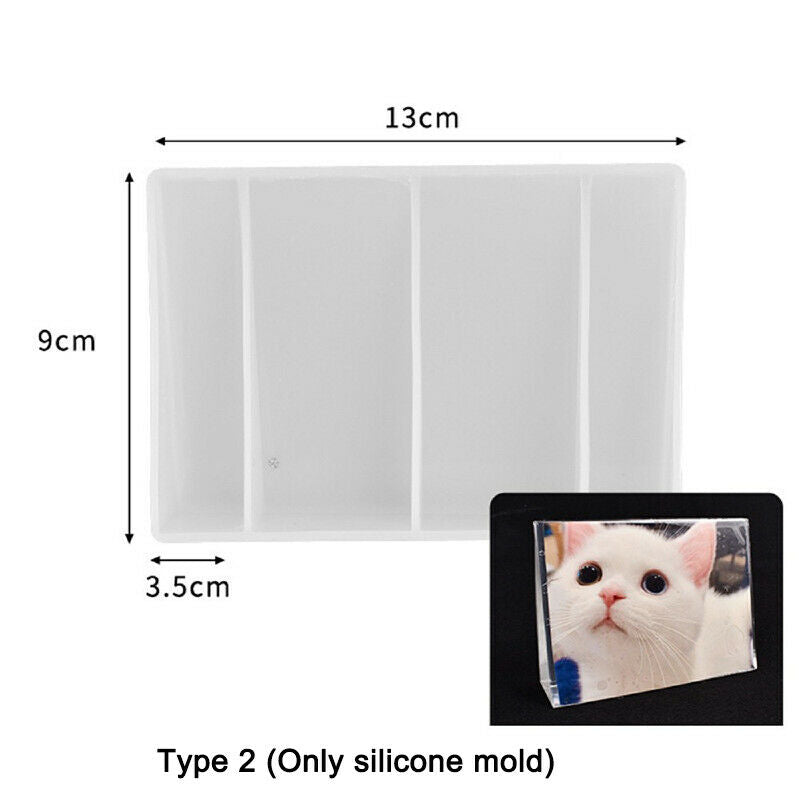 DIY Resin Mould Love Heart Rectangular Photo Frame Silicone Mold Valentine Gift