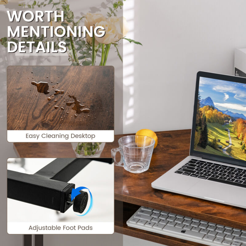 90-degree Triangle Corner Computer Desk Space-saving Laptop Writing Desk