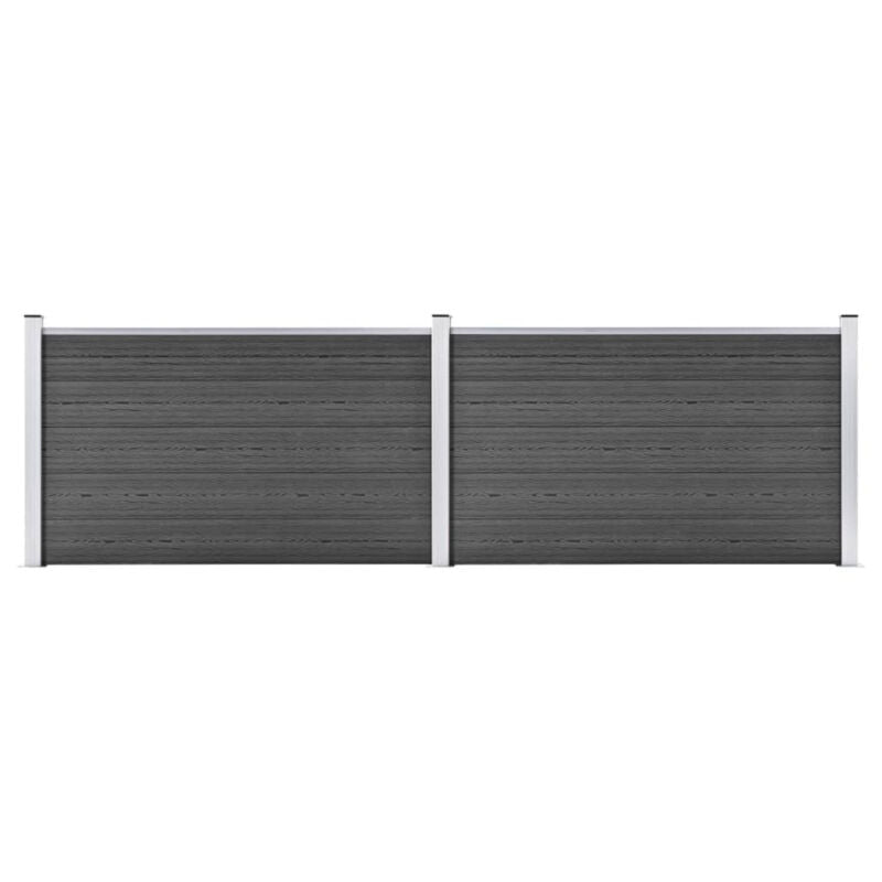 Fence Panel Set WPC 353x105 Black O9W6