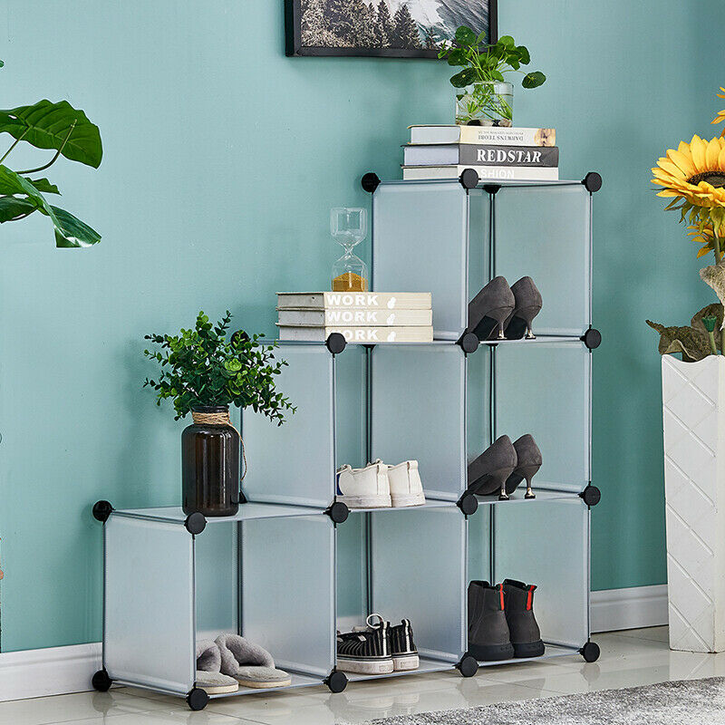 6 Cubes DIY Modular Open Storage Organizer Clothes Wardrobe Rack Shelf Cabinet