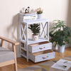 Bedside Table Sofa Side Table Nightstand Storage Cabinet with 2 Drawers Home BN