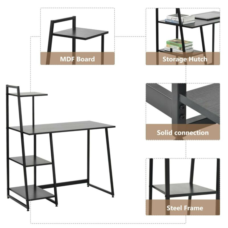 Office Desk Computer Desk PC Latop Table Work Study Workstation With Shelf Home