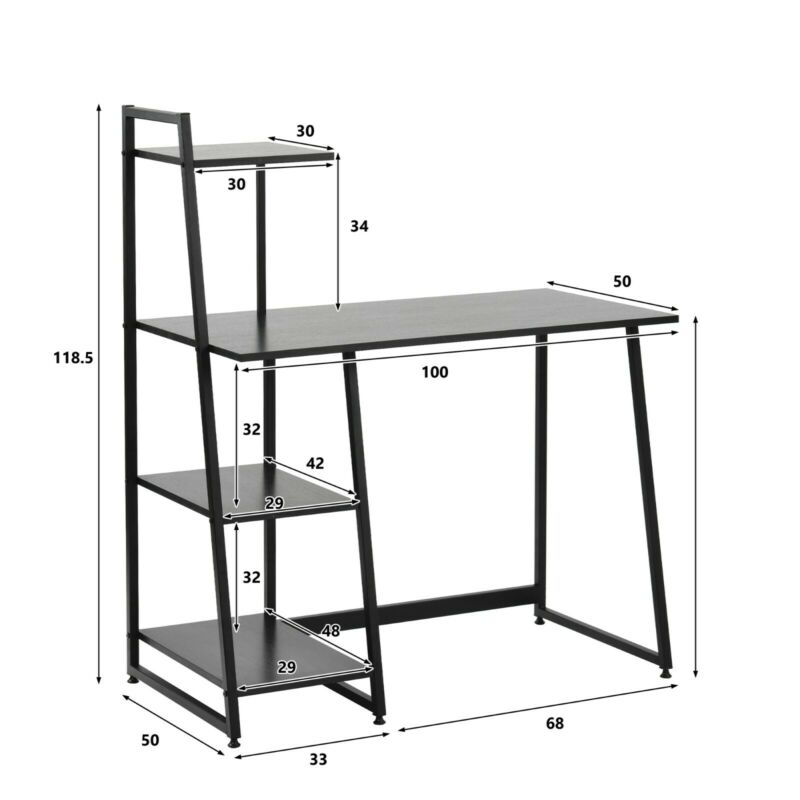 Office Desk Computer Desk PC Latop Table Work Study Workstation With Shelf Home