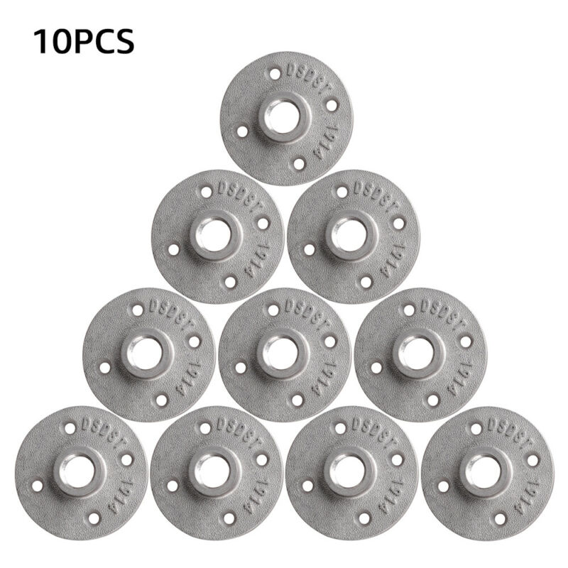 1-150x BSP Malleable Iron Pipe Fittings Wall Mount Floor Flange 1/2" 3/4" 1" UK