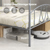 Double Size Metal Canopy Bed Frame Modern 4 Poster Platform Bed with Headboard