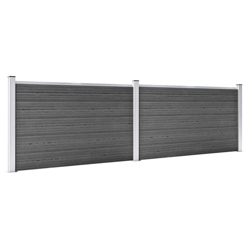 Fence Panel Set WPC 353x105 Black O9W6