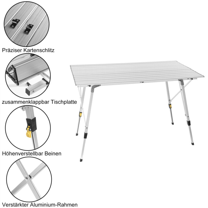 Camping Tables Folding Alu Picnic Portable Adjustable BBQ Outdoor Table Garden