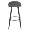 1/2x Breakfast Bar Stool Velvet Padded High Counter with Backrest Chair Barstool