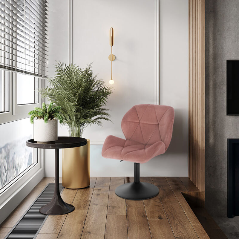 1/2x Bar Stool Adjustable Height Swivel Barstool Kitchen Pub Home Velvet Chair