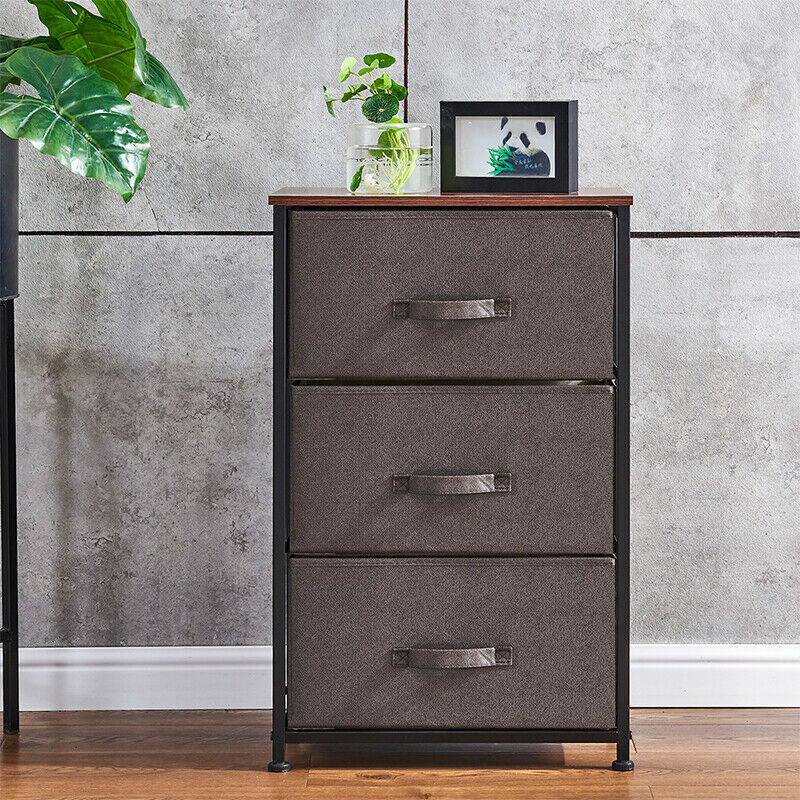 Chest of Drawers Bedroom Storage Unit with 3 Drawers Organizer Cabinet Wardrobe