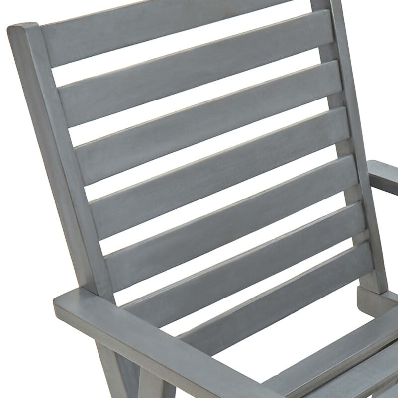 Outdoor Dining Chairs 6 pcs Grey Solid Acacia Wood I5Q7
