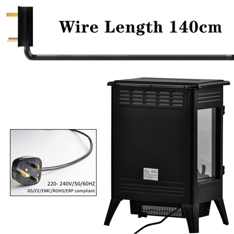 Electric Fireplace Fire Wood Flame Heater Stove Living Room Log Burner Fan Heat