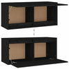 TV Cabinets 6 pcs Black Solid Wood Pine N7C8