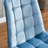 Set of 2 Dining Chair Velvet Soft Padded Seat and Backrest Metal Legs Kitchen
