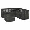 6 Piece Garden Pallet Set Solid Pinewood Dark Grey Q1S6